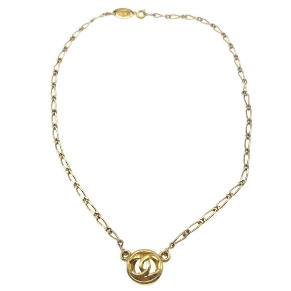Chanel Medallion Charm Gold Chain Pendant Necklace - Picture 1 of 10